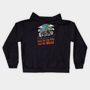 Solo Adventure Rider Motorcycle Touring Kids Hoodie